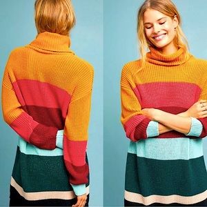 Farm Rio x Anthropologie Boldly Striped Sweater Pullover Dress